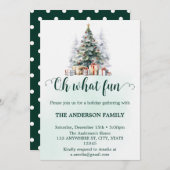 Invitation Oh What Fun Holiday Holly Noël Party (Devant / Derrière)