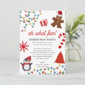 Invitation Oh What Fun! Holiday Kids Christmas Party (Debout devant)