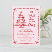 Invitation Oh What Fun It Is To Be One Christmas 1st Birthday (Debout devant)