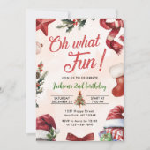 Invitation Oh What Fun Noël 2e fête d'anniversaire (Devant)