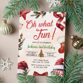 Invitation Oh What Fun Noël 2e fête d'anniversaire