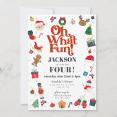Invitation Oh What Fun Noël d'hiver fête d'anniversaire (Devant)