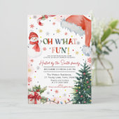 Invitation Oh What Fun Noël fête (Debout devant)