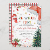 Invitation Oh What Fun Noël fête (Devant / Derrière)
