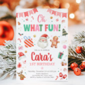 Invitation Oh What Fun Noël fête d'anniversaire