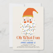 Invitation Oh What Fun Noël Holiday Père Noël Anniversaire (Devant)