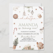 Invitation Oh What Fun Noël Premier anniversaire (Devant)