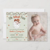 Invitation Oh What Fun Père Noël Christmas Christmas Bird Pho (Devant)