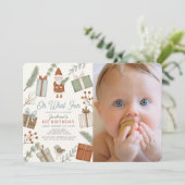 Invitation Oh What Fun Père Noël Holiday Boy 1st Birthday Pho (Debout devant)