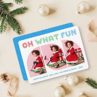 Invitation Oh What Fun Photo Christmas Grey Card