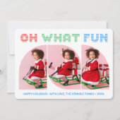 Invitation Oh What Fun Photo Christmas Grey Card (Devant)