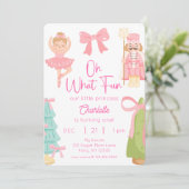 Invitation Oh What Fun Pink Nutcracker Birthday (Debout devant)
