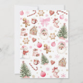 Invitation Oh What Fun Pink Santa Christmas 1st Birthday (Dos)