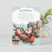Invitation Oh What Fun Santa And Rudolph Christmas Party (Debout devant)