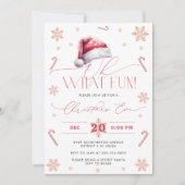 Invitation Oh What Fun Santa Hat Holiday Christmas Eve Party  (Devant)