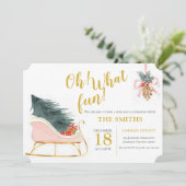 Invitation Oh What Fun Sleigh Fun Christmas (Debout devant)