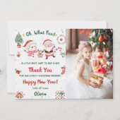 Invitation Oh What Fun Snow Christmas Party Photo Merci (Devant)