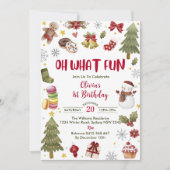 Invitation Oh What Fun Snowman Noël fête d'anniversaire (Devant)