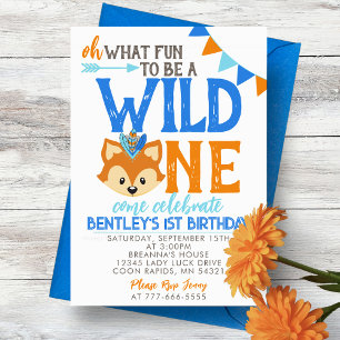 Invitation Oh What Fun to be Wild One Fox 1st Birthday