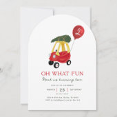Invitation Oh What Fun Winter Car Anniversaire de enfant Invi (Devant)