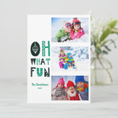 Invitation Oh What Fun Winter Kids Photo Holiday Card (Debout devant)
