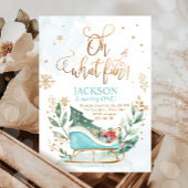 Invitation Oh What Fun Winter Sleigh Garçon 1er Anniversaire