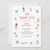 Invitation Oh What Fun Winter Snowman Anniversaire (Devant)