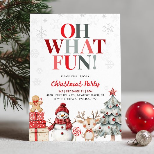 Invitation Oh What Fun Winter Wonderland Christmas Party