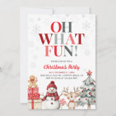 Invitation Oh What Fun Winter Wonderland Christmas Party (Devant)
