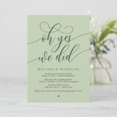 Invitation Oh Yes We Did Modern Script Elopement Announcement (Debout devant)