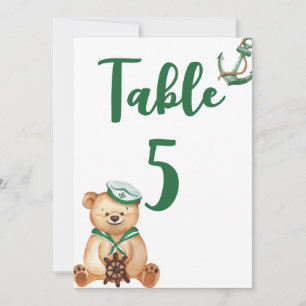 Invitation Ohé c'est un garçon ours en peluche baby shower nu