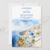 Invitation Oia Village Santorini Île Grèce Mariage (Devant)
