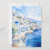 Invitation Oia Village Santorini Île Grèce Mariage (Dos)