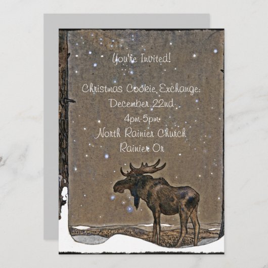 Invitation Oie dans la neige (Devant / Derrière)