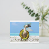 Invitation Oie drôle à la plage (Debout devant)