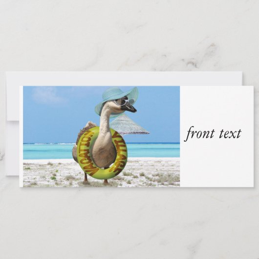 Invitation Oie drôle à la plage (Devant)