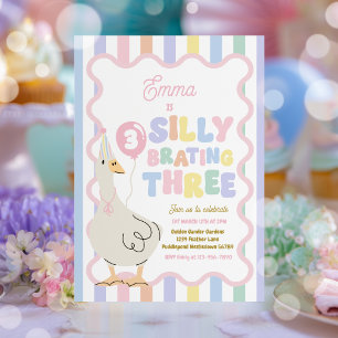 Invitation Oie Idiote Fête d'anniversaire trois Silly-Brating
