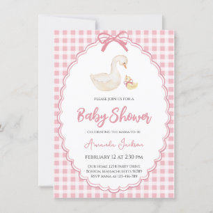 Invitation Oie-mère rose et Baby shower Gosling