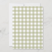 Invitation Oie Ridicule 1er Anniversaire Gingham Vert (Dos)