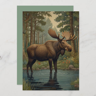 Invitation Oie rustique boho bois forêt verdure art