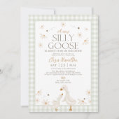 Invitation Oie sotte sur le Baby shower perdu En vichy (Devant)