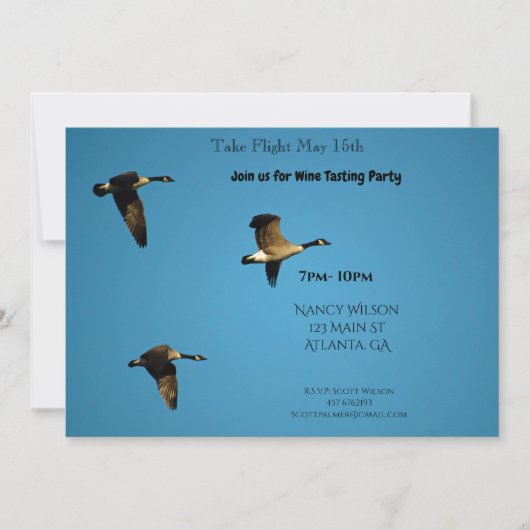 Invitation Oies canadiennes en vol (Devant)