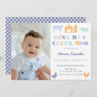 Oink Baa Cluck Moo Farmyard Animaux Fête d'anniver