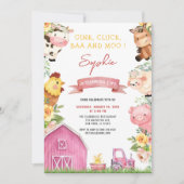 Invitation Oink Baa Moo Animaux de ferme Barnyard Anniversair (Devant)