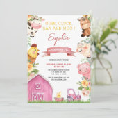 Invitation Oink Baa Moo Animaux de ferme Barnyard Anniversair (Debout devant)