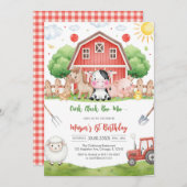 Invitation Oink Baa Quack Moo Farm Animals Birthday (Devant / Derrière)