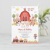 Invitation Oink Baa Quack Moo Farm Animals Birthday (Debout devant)