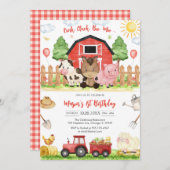Invitation Oink Baa Quack Moo Farm Animals Birthday (Devant / Derrière)