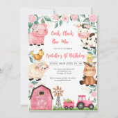 Invitation Oink Baa Quack Moo Farm Animals Birthday (Devant)