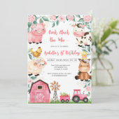 Invitation Oink Baa Quack Moo Farm Animals Birthday (Debout devant)